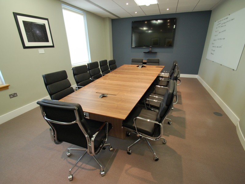 Applied Systems Boardroom Table walnut veneer bespoke furniture